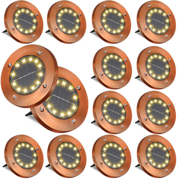 Outdoor In-Ground Lights Solar Disc Lights Outdoor Solar Garden Lights | Outdoor Puck Lights Waterproof In Ground