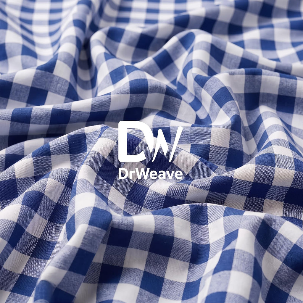 Gingham Fabric by the Yard 1 Yard x 94'' Wide Blue Poly Plaid