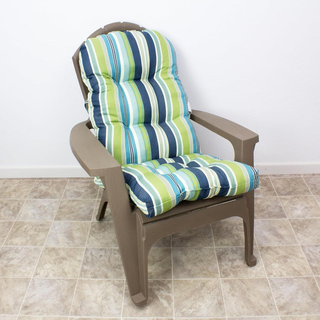 Seaside Stripes Indoor Outdoor Adirondack Cushion Patio Chair Cushion