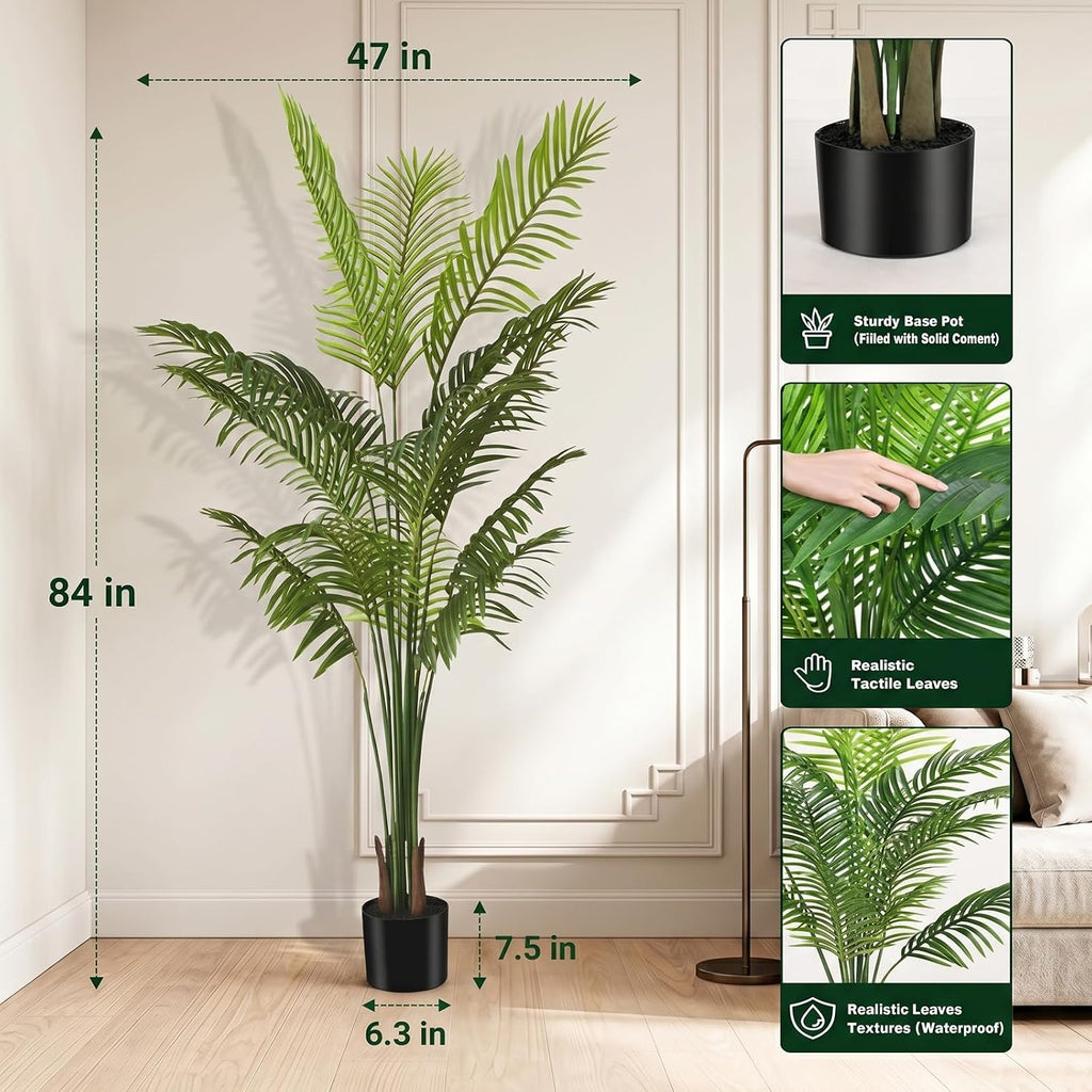 7ft Artificial Palm Tree Artificial Tree Indoor/Outdoor Decor