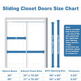 60 x 80 inch Mirrored Sliding Closet Doors for Bedrooms, Upgraded Shatterproof Sliding Mirror Interi
