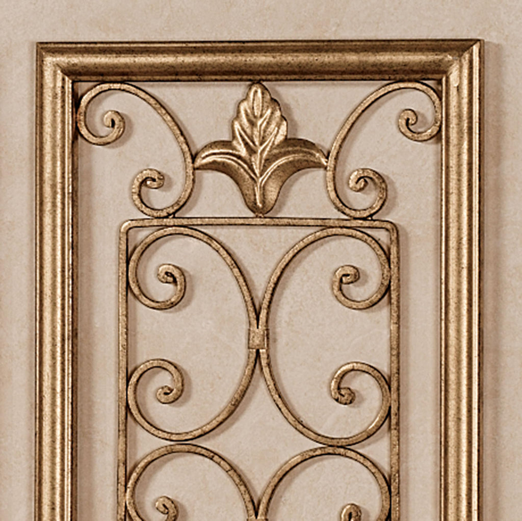 Provence Mirrored Window Wall Art Set of Three, Metallic Antique Gold