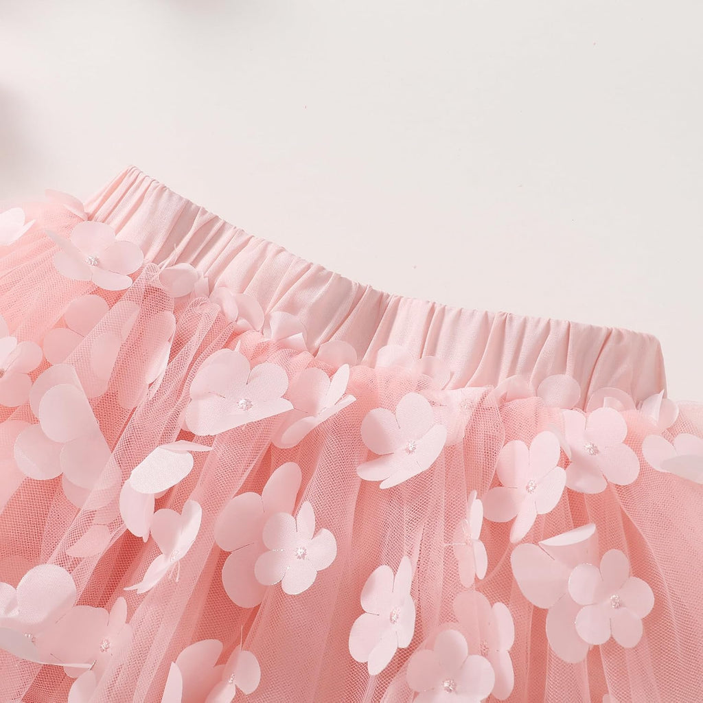 Baby Girl Tutu Skirt Flower Tulle Skirt Toddler Dance Birthday Party