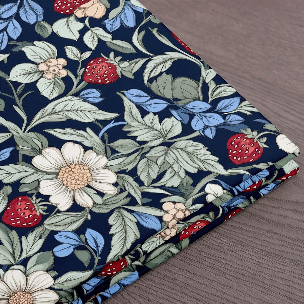 Blue Red Garden Flowers Women Floral Fabric by The Yard
