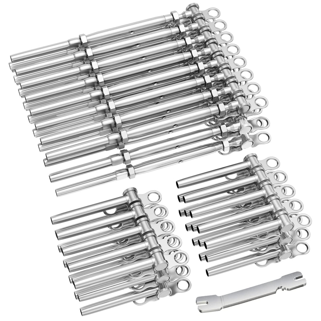 30 Pairs 3/16" Cable Railing Kits, T316 Stainless Steel, Adjustable Angle Cable Railing Hardware 3/16" for 2"x2"