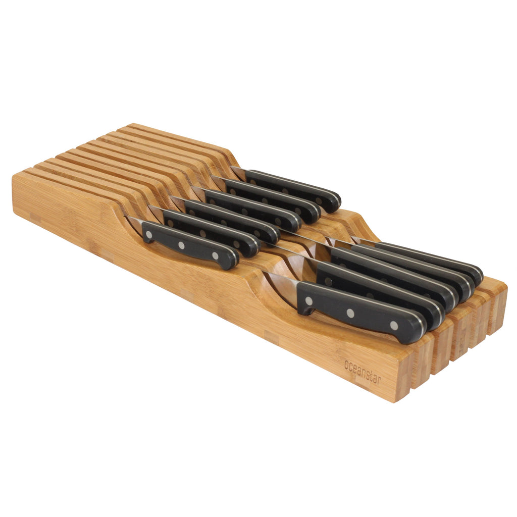 In-Drawer Bamboo Knife Organizer