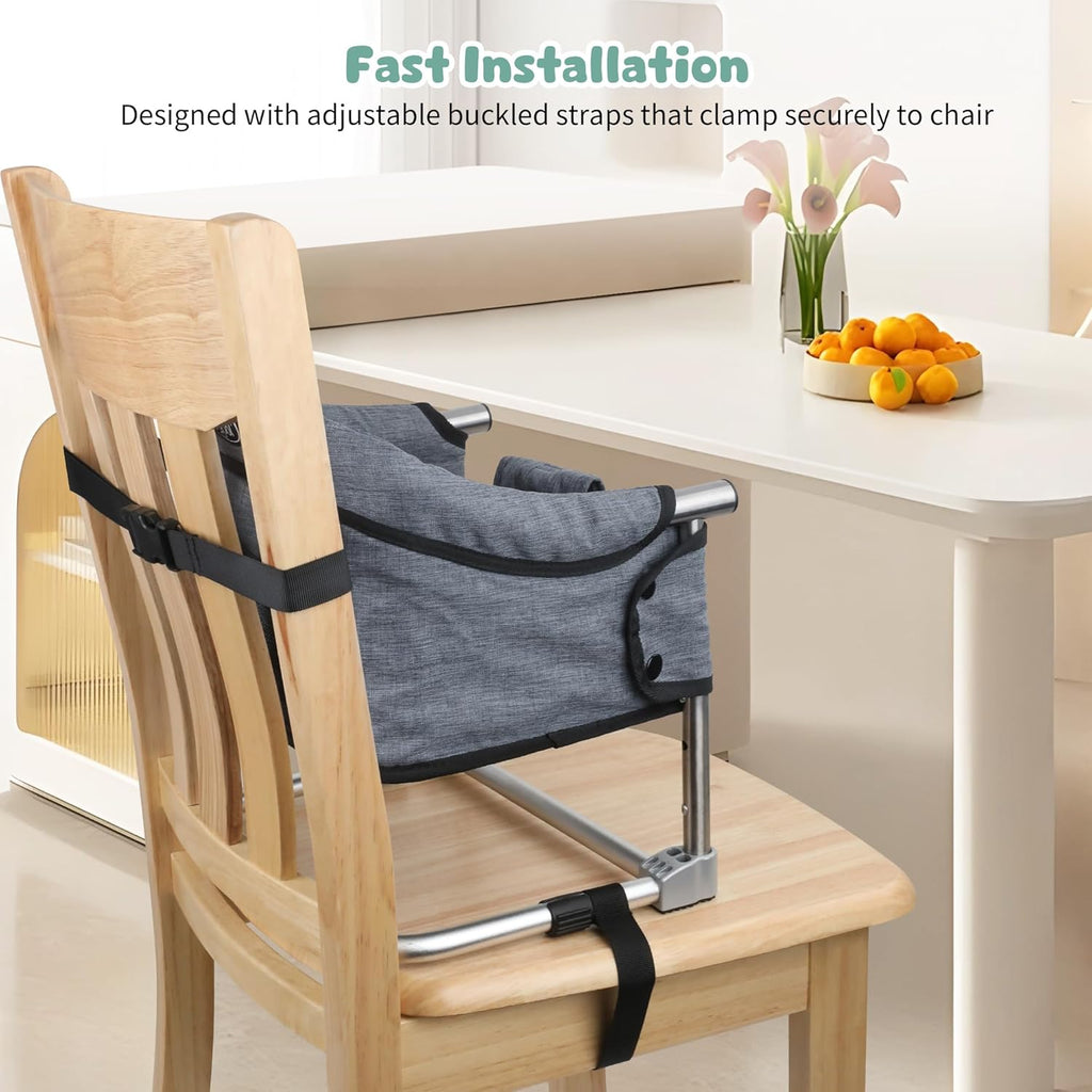Booster Seat for Dining Table, 3-in-1 Portable Toddler Booster Chair with Safety Buckle, Height Adjustable & Foldable