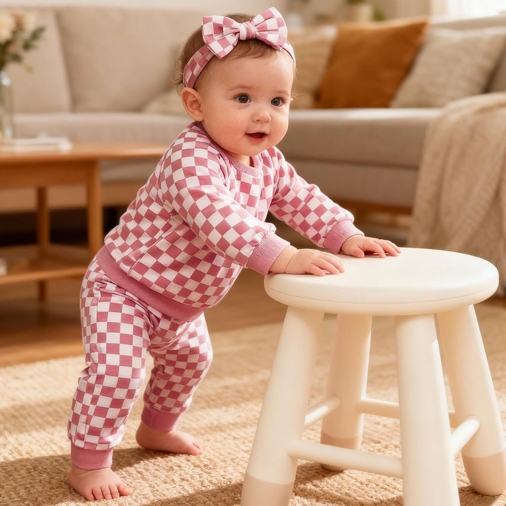 Infant Baby Girl Clothes Long Sleeve Loose Sweatshirts Pockets Pants Headband Outfits Fall Winter Spring Gift