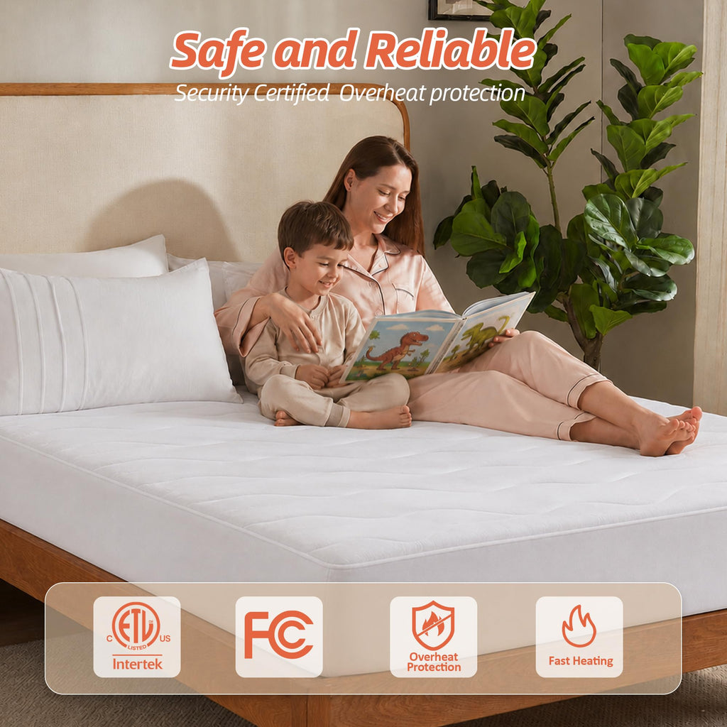 Heated Mattress Pad, Cozy Bed Warmer with Preheat & Memory