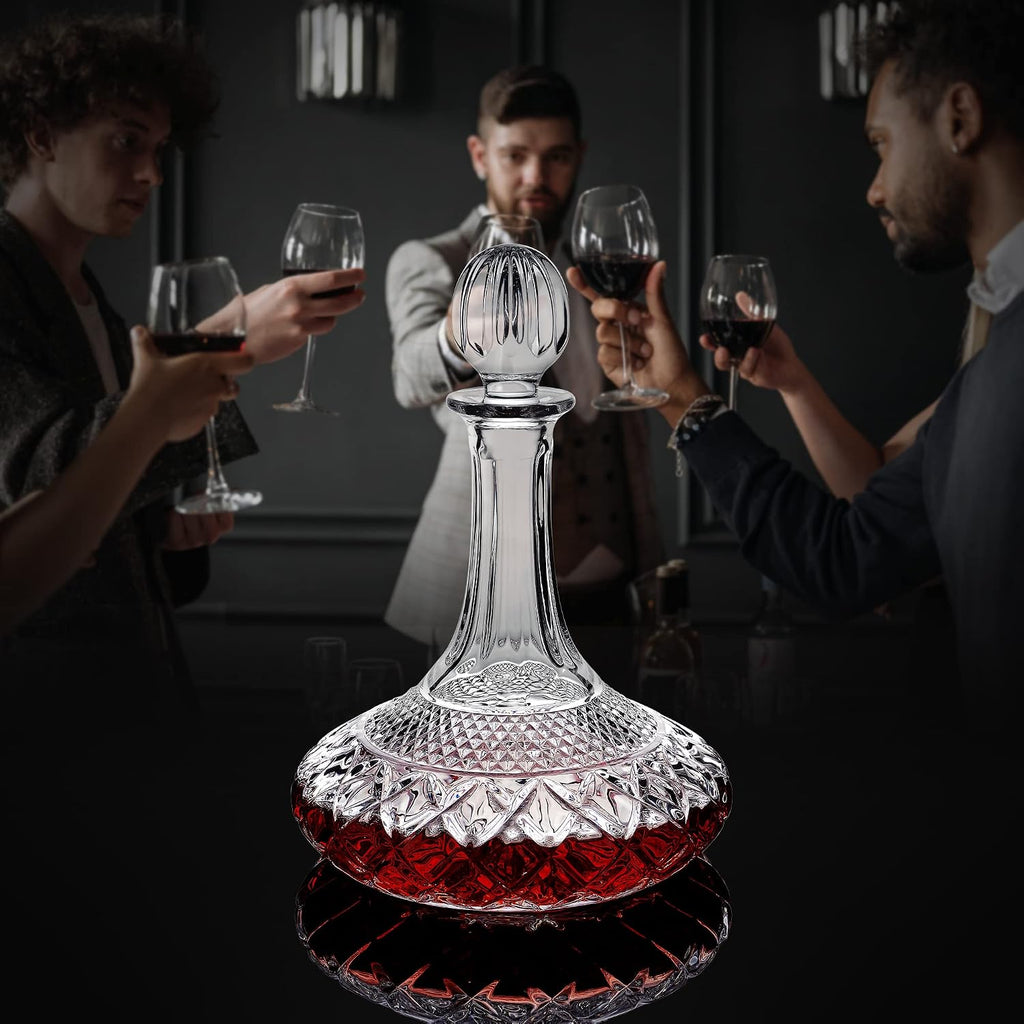 50oz Wine Decanter Crystal Bottle for Wine with Stopper- Top Red Wine Decanter Carafe Bottle with Luxury Box .Elegant