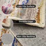 5x7 Area Rugs for Living Room, Colorful Modern Abstract Area Rug, Washable Kids Rugs for Playroom, Non Slip Soft
