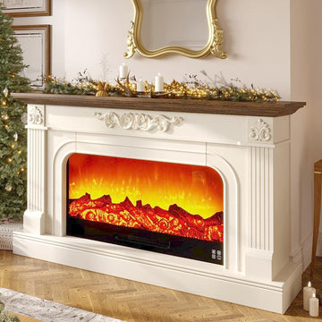 59inch Fireplace with Mantel(Antique White)