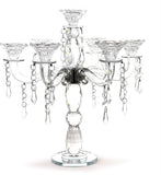 Crystal Candle Holder - 7-Arm 14 Inch Crystal Taper Candlestick Candelabra - Centerpieceval