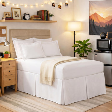 Extra-Long 21" Drop Length Bed Skirt, California King, White