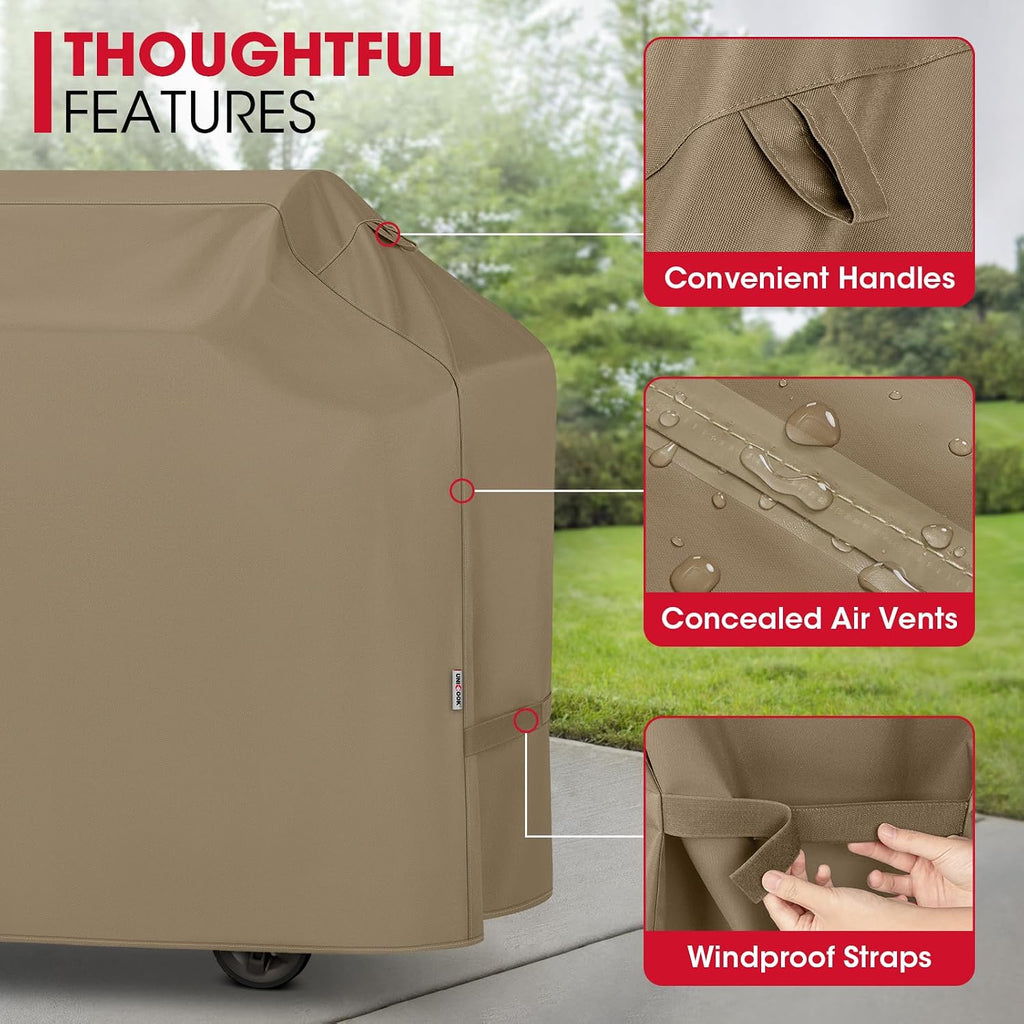 55 Inch Grill Cover, Outdoor Heavy Duty Waterproof BBQ Cover for Weber Charbroil Nexgrill Charcoal/Gas Grills, Fade