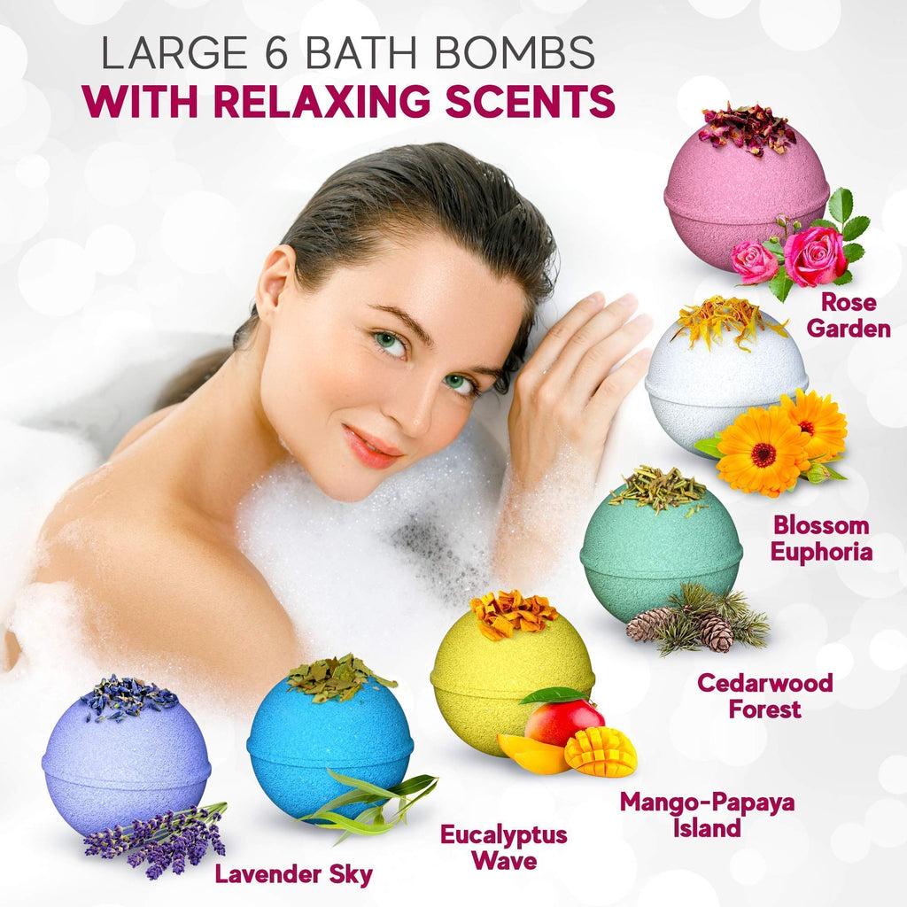 Handmade in USA Organic Bath Bombs Gift Set for Women