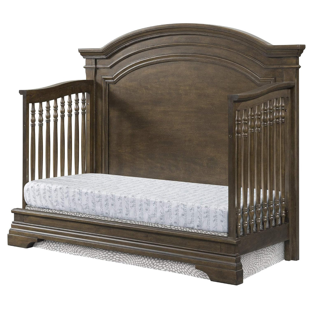 Design Olivia Arch Paneled 4 in 1 Convertible Crib, Brushed Rosewood