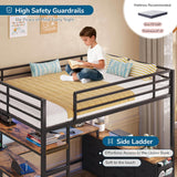 Full Loft Bed with U-Shaped Desk, 7-Drawer Storage and 2-Tier Shelves, Built-in Charging Station and RGB LED Lights