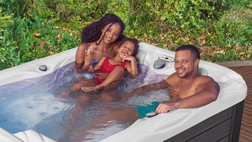 Atlanta 3 - Person 37- Jet Acrylic Hot Tub in Ice White with New Arctic Max Insulation, Built-in Stereo System, and