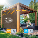 7'W x 6'H Mocha Patio Shades Roll up Outdoor Roller Shade Cr - Image 2