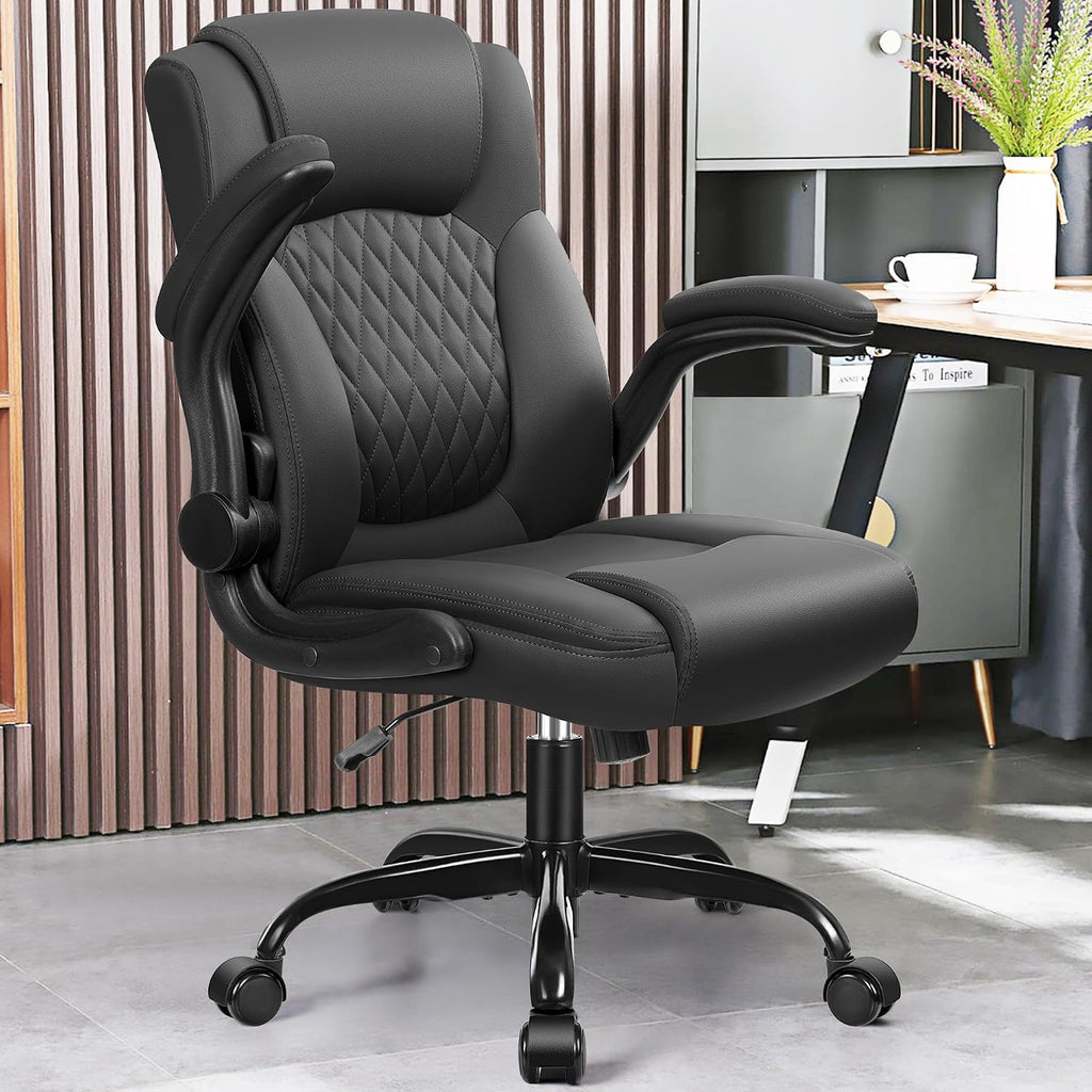 Leather, PU Home Computer Desk Chairs with Ergonomic Back Support, 360°Swivel Free，Small Gmaing Chair with Wheels and
