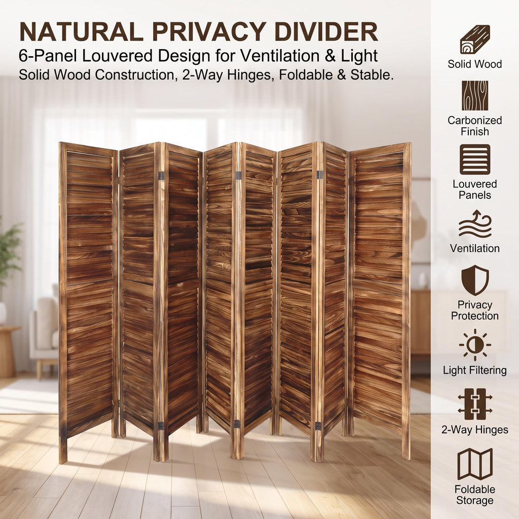 8 Panel Room Dividers and Folding Privacy Screens, Wood Room Divider Screens and Panels, Wall Divider for Room