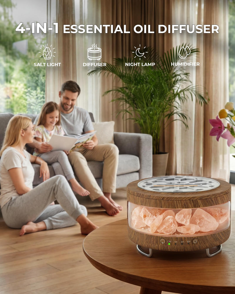 Essential Oil Diffuser with Himalayan Salt Lamp, Scent Diffusers
