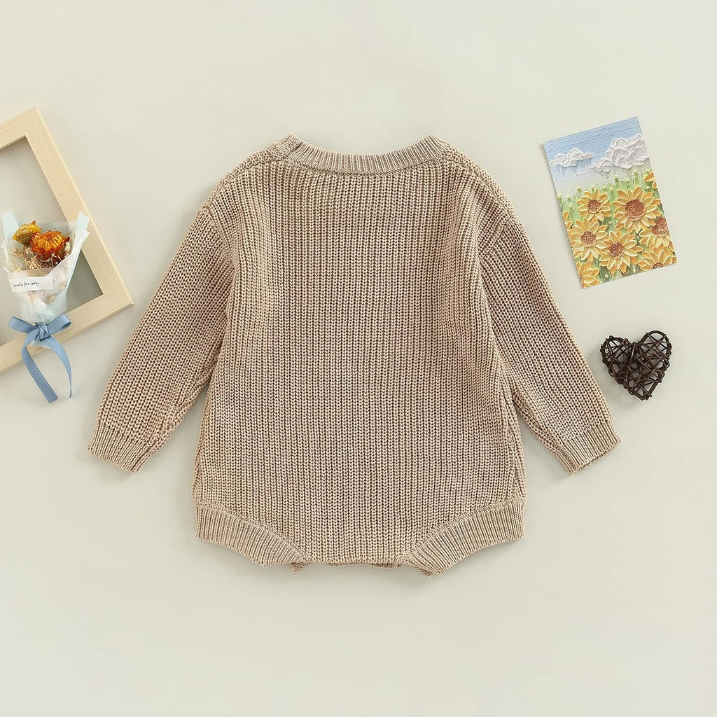 Baby Boy Girl Fall Winter Clothes Chunky Knit Sweater Romper