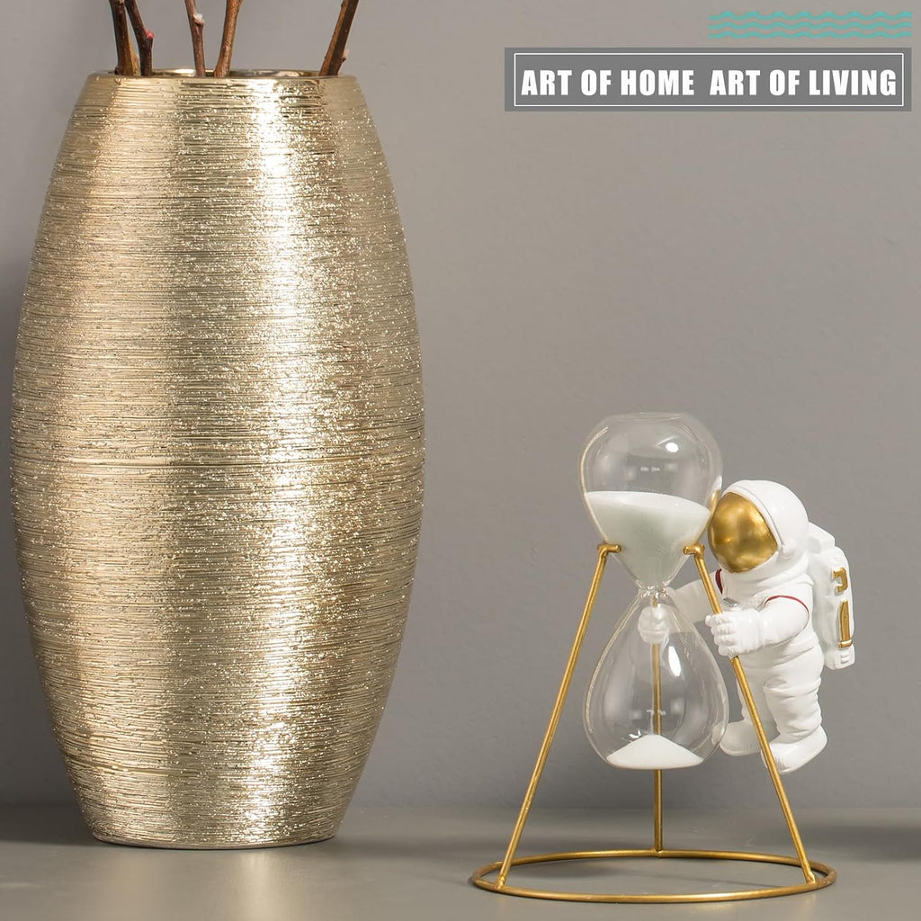 Astronaut Hourglass Statue Gold Spaceman Sculpture Resin Figurine 5 Minutes Sandglass Timer Sand Clock Space Gifts