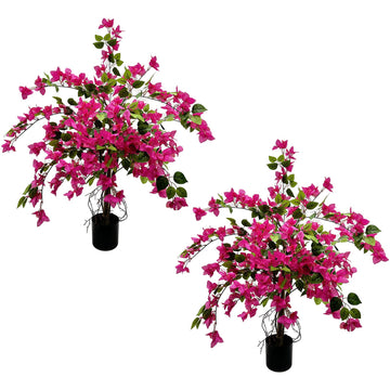 3FT Artificial Bougainvillea Tree - Realistic Faux Bougainvillea Tree with Pink Silk Flowers, Lifelike Artificial