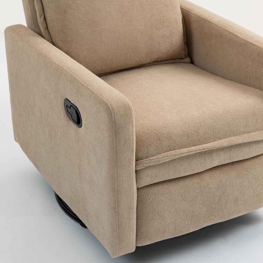 Modern Manual Reclining Chair Glider Rocker Chair with Swivel Bedroom, Manual Lovely Recliner Armchair Boucle