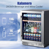Mini Fridge 24 Inch Undercounter Beverage and Wine Cooler Refrigerator Built-in 