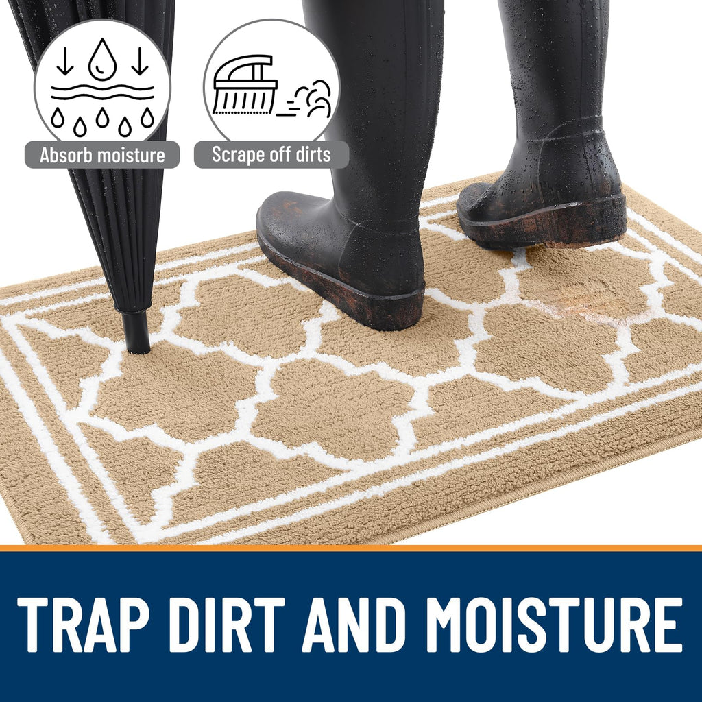 Indoor Door Mat, Dirt Resistant Doormat, 32x20, Beige