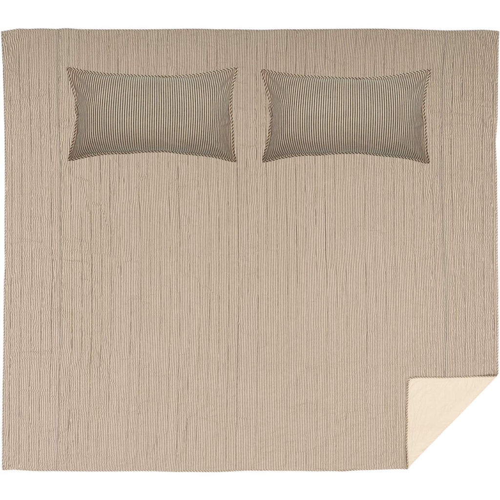 Sawyer Mill Ticking Stripe Quilt Set, Charcoal Gray