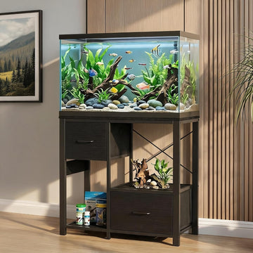 20-30 Gallon Aquarium Stand with Power Outlets & 2 Storage Drawers