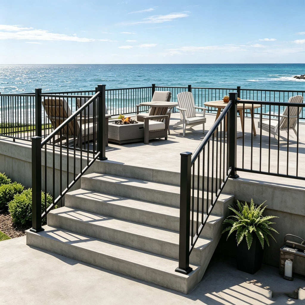 36 in x 3 Ft Modular Black Stainless Steel Stair Railing Kit