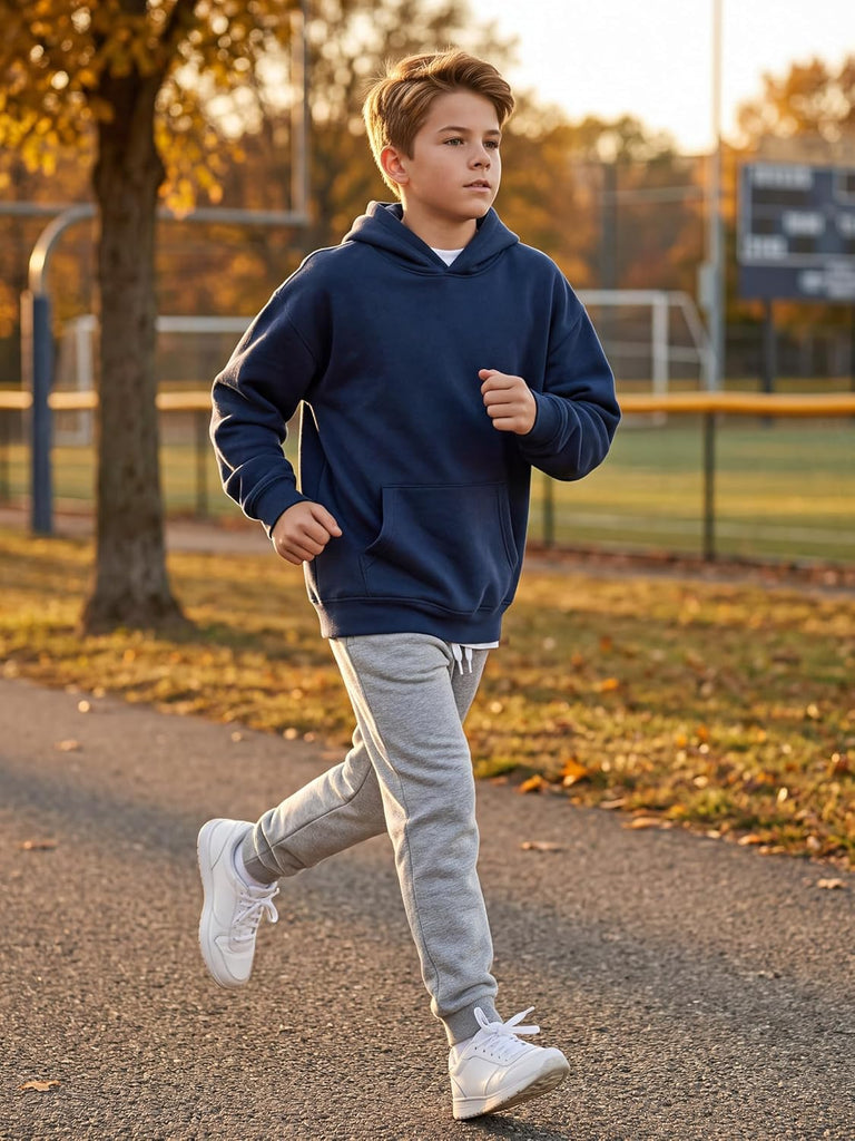 Boy Joggers Sweatpants Toddler Cotton Pant with Pockets Drawstring