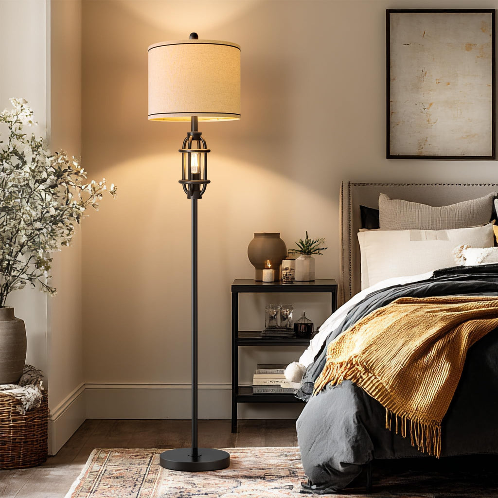 62.5" Floor Lamp Industrial Black Standing Tall Lamp
