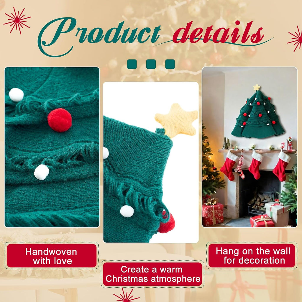 31" Christmas Tree Blanket Crochet Lap Throw Tree Shaped