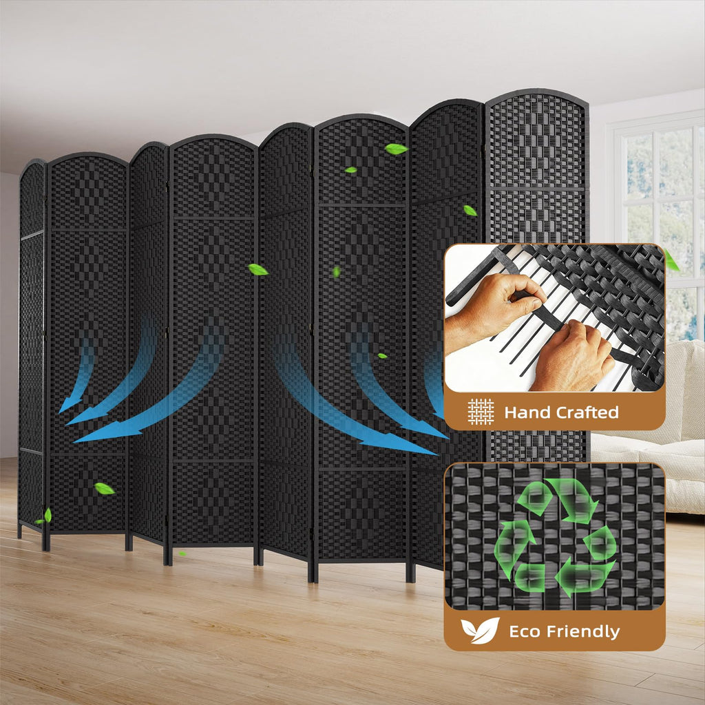 Room Divider Panel, 4 Panel Partition Room Dividers Screen, Black