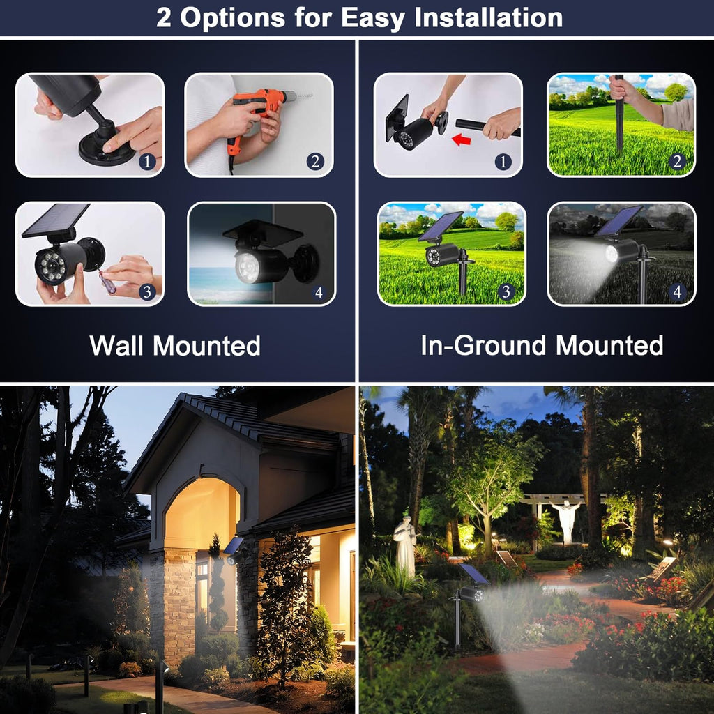 Solar Lights Outdoor Motion Sensor Flood Lights IP67 Waterproof Security Spot Lights for Yard Garden Patio 2