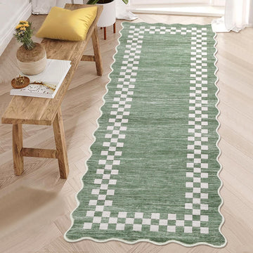 Hallway Runner Rug 2x6 Non Slip Scalloped Washable Kitchen Rug