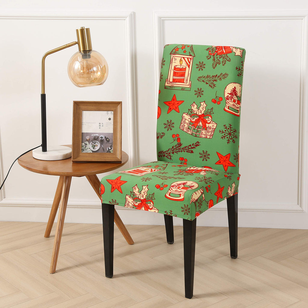 4PCS Stretch Removable Washable Dining Room Chair Protector Slipcovers Christmas Decoration/Home Decor Dining Room
