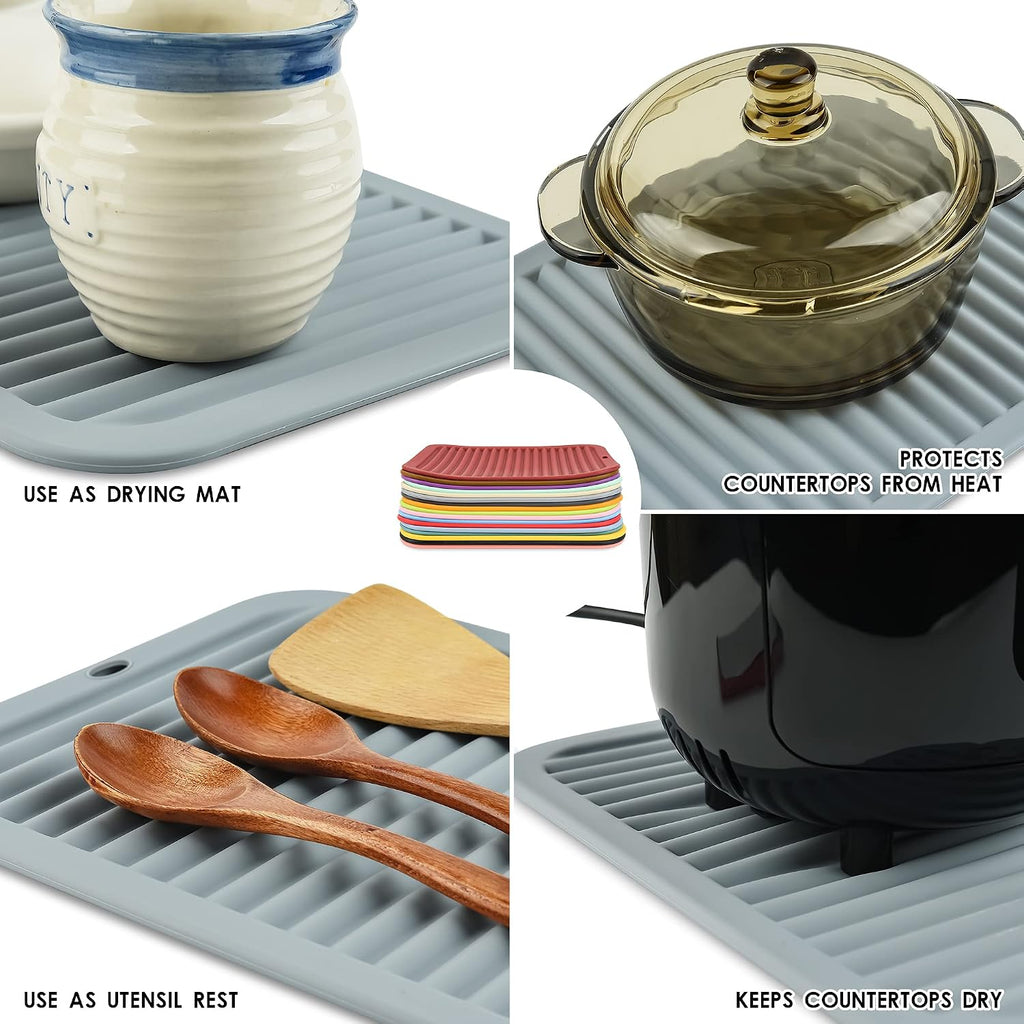 Silicone Trivets for Hot Dishes, Pots and Pans, Hot Pads Counter, Silicone Pot Holders Mats, Heat Resistant Mat
