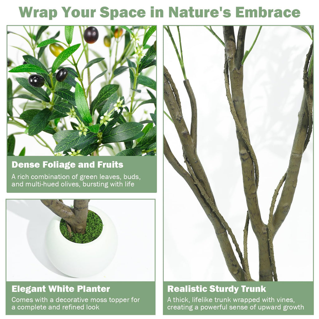 Artificial Olive Tree 5FT, Indoor Outdoor Faux Tree