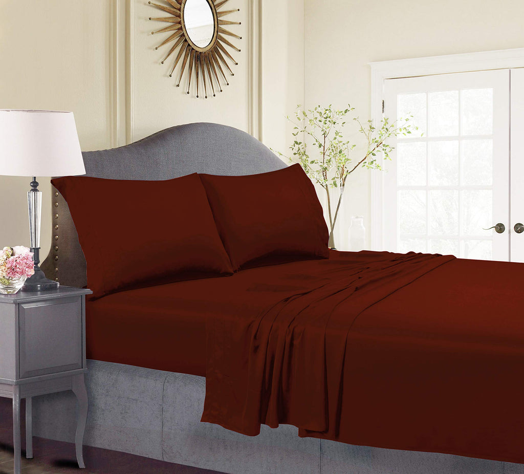 600 Thread Count American Supima Long Staple Cotton Sheet Set, 4 Piece Set, Sateen Weave, Soft Luxury Bedding, Fits
