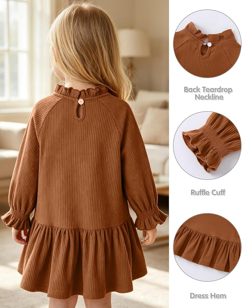 Toddler Baby Girl Dress Fall Outfits Knit Long Sleeve