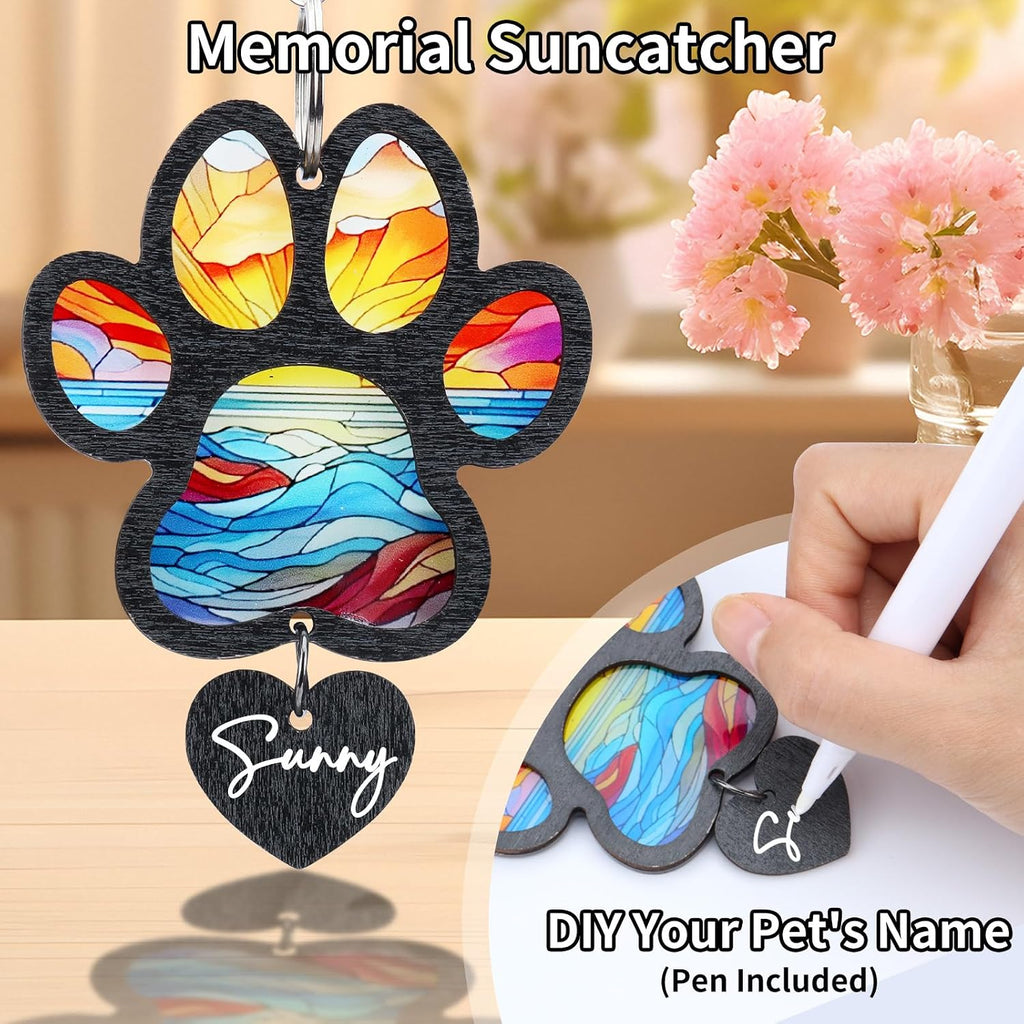 Dog Memorial Picture Frame, 4x6 Wooden Frame, Pet Loss Gift, Paw