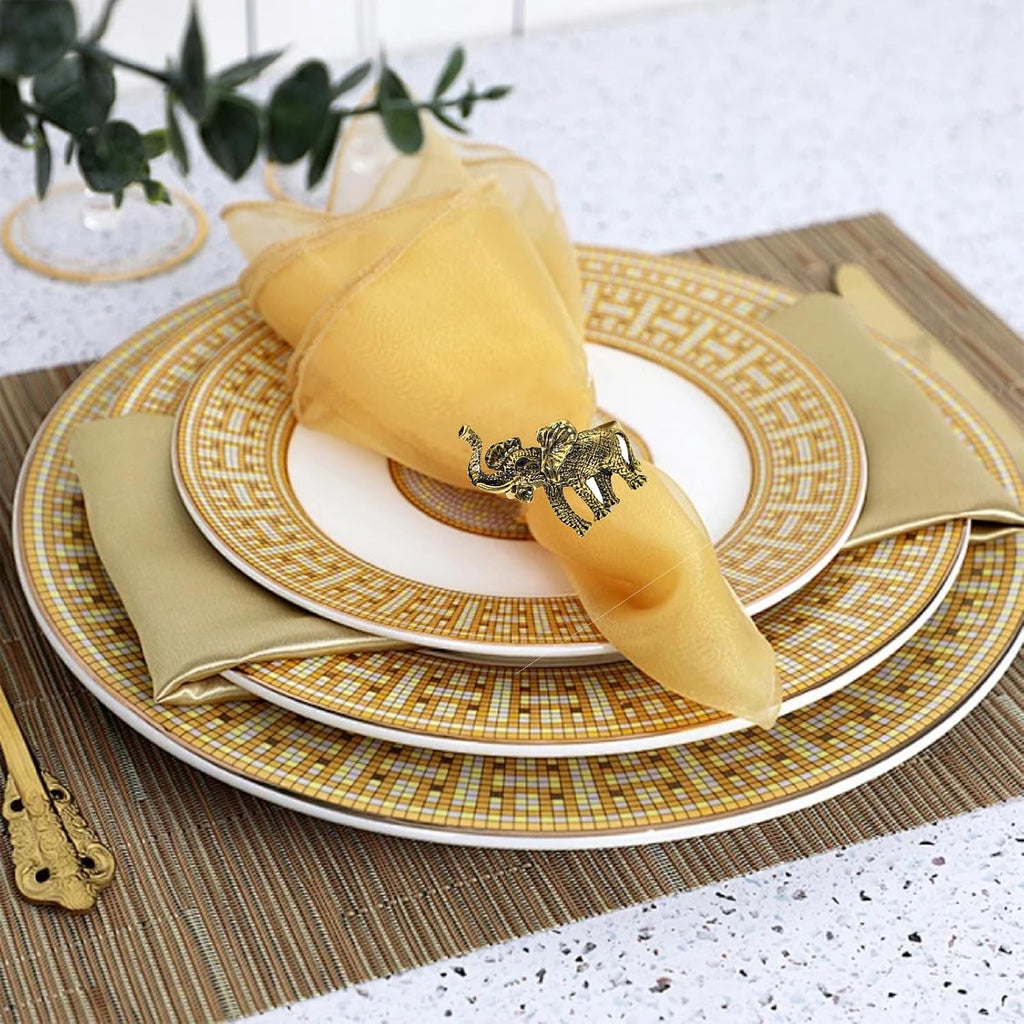 Elephant Napkin Ring, Retro Elephant Napkins Ring Holders, Napkin Holder for Wedding,Dinner - Set of 8