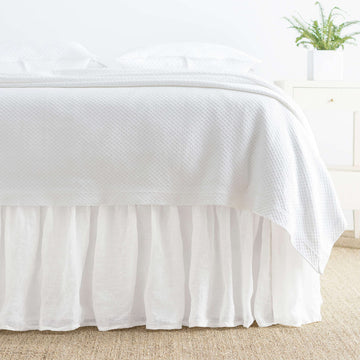 Savannah Linen Gauze White Solid Linen Bed Skirt